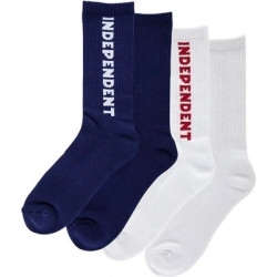 Ponožky INDEPENDENT Baseline 2Pack Crew Socks (42-45) / white/blue